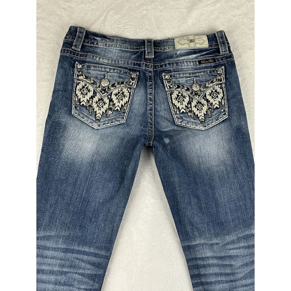 Miss Me Jeans Women's Size 31 Chloe Bootcut Blue Mid Rise Jeans (Hemmed) - Picture 10 of 15